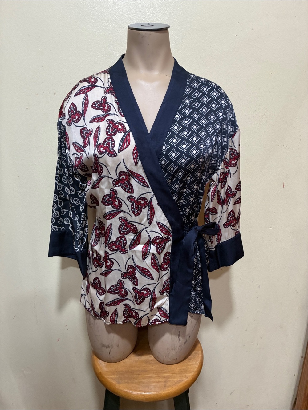 Anthropologie Meadow Rue for Anthropologie Patchwork Kimono Wrap Blouse